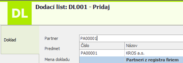 Obrázok z programu ONIX - pridaj partnera 